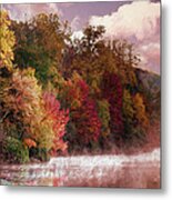 Foggy Price Lake - Autumn In The Blue Ridge Ap Metal Print