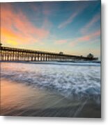 Folly Beach Pier At Dawn - Charleston Sc Metal Print
