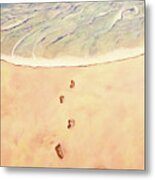 Footprints In The Sand Metal Print