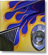 Ford In Flames Metal Print