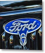 Ford V8 Classic Car Badge Metal Print