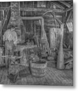 Forged In Fire Black And White Metal Print