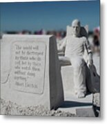 Fort Myers Beach Sand Sculpting - Albert Einstein's View On Apathy Metal Print