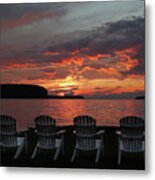 Four Chair Sunset Metal Print