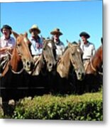 Four Gauchos In Argentina Metal Print