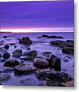 Four Minutes. Long Exposure On The New Hampshire Coast. Metal Print
