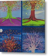 Four Seasons Trees By Jrr Metal Print