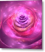 Fractal Rose Pink Purple And Orchid Metal Print