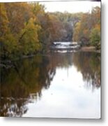 Framed Autumn River Metal Print