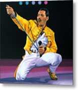 Freddie Mercury Live Metal Print