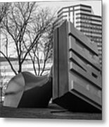 Free Stamp In Cleveland In Black And White Metal Print