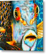 French Angelfish Face Metal Print