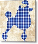 French Poodle Plaid Metal Print