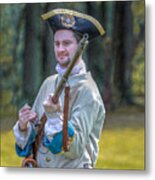 French Soldier With Musket Penns Colony Metal Print