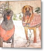 Friends Together Weather Winter Metal Print