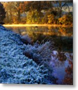 Frosty Autumnal Tamar River Metal Print