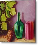 Fruit And Candle Metal Print