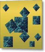 Fuchsite Squares On Gold Metal Print