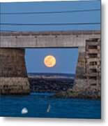 Moon Under The Cribstone Bridge Metal Print