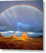 Full Rainbow Over The Mittens Metal Print
