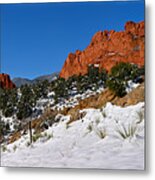 Garden Of The Gods Spring Snow Metal Print