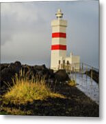 Gardur Lighthouse Reykjanes Peninsula Iceland Metal Print