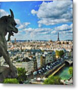 Gargoyle With A View Metal Print