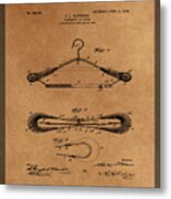 Garment Hanger Patent Drawing Metal Print