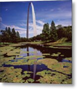 Gateway Arch Reflection Metal Print