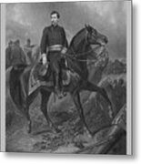 General George Mcclellan On Horseback Metal Print