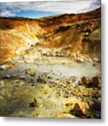 Geothermal Area In Reykjanes Iceland Metal Print