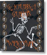 Ghoulish Guests Welcome Metal Print