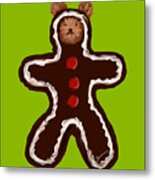 Gingerbread Teddy Metal Print