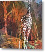 Giraffe Batik Ii Metal Print