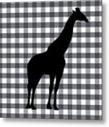 Giraffe Silhouette Metal Print
