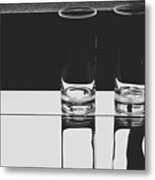 Glasses On A Table Bw Metal Print