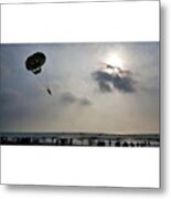 #goa #beach #paragliding #paraglider Metal Print