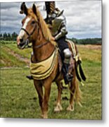 Gold And Silver Knight Metal Print
