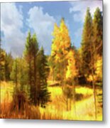 Golden Forest Metal Print