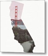 Golden Gate Bridge California- Art By Linda Woods Metal Print
