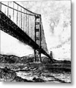 Golden Gate Bridge - Minimal 06 Metal Print
