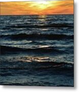 Golden Light In The Sky And Sand Metal Print