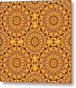 Golden Mandalas Pattern Metal Print
