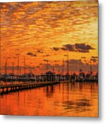 Golden Orange Sunrise Metal Print