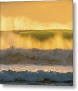 Golden Spray Sunrise Surf Delray Beach Florida Metal Print