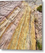 Golden Stripes In Valley Of Fire Metal Print