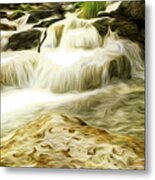 Golden Waterfall Metal Print