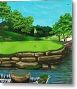 Golf Green Hole 16 Metal Print