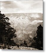 Grand Canyon Arizona Fine Art Photograph In Sepia 3529.01 Metal Print