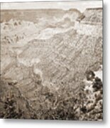 Grand Canyon Arizona Fine Art Photograph In Sepia 3531.01 Metal Print